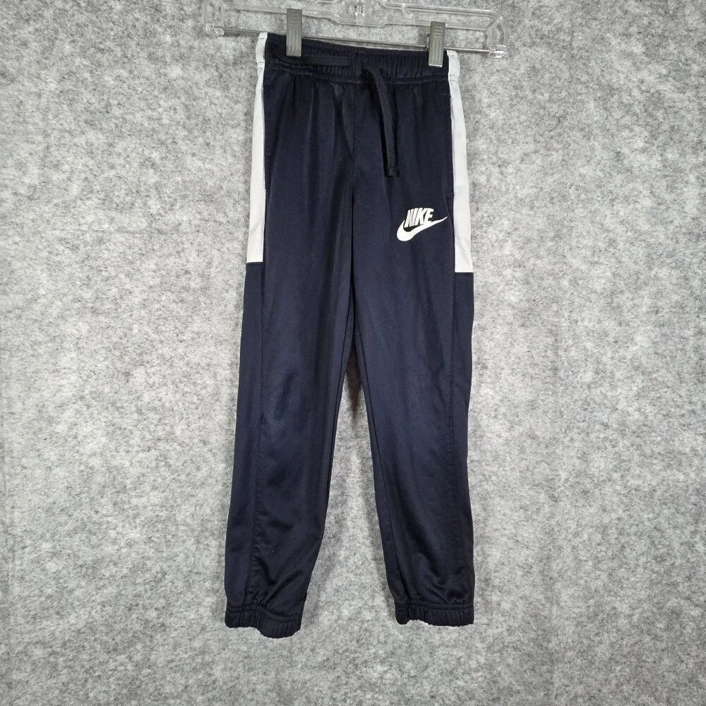 vintage Nike Boy's Jogger Sweatpants Navy White Stripe Size 7 Youth